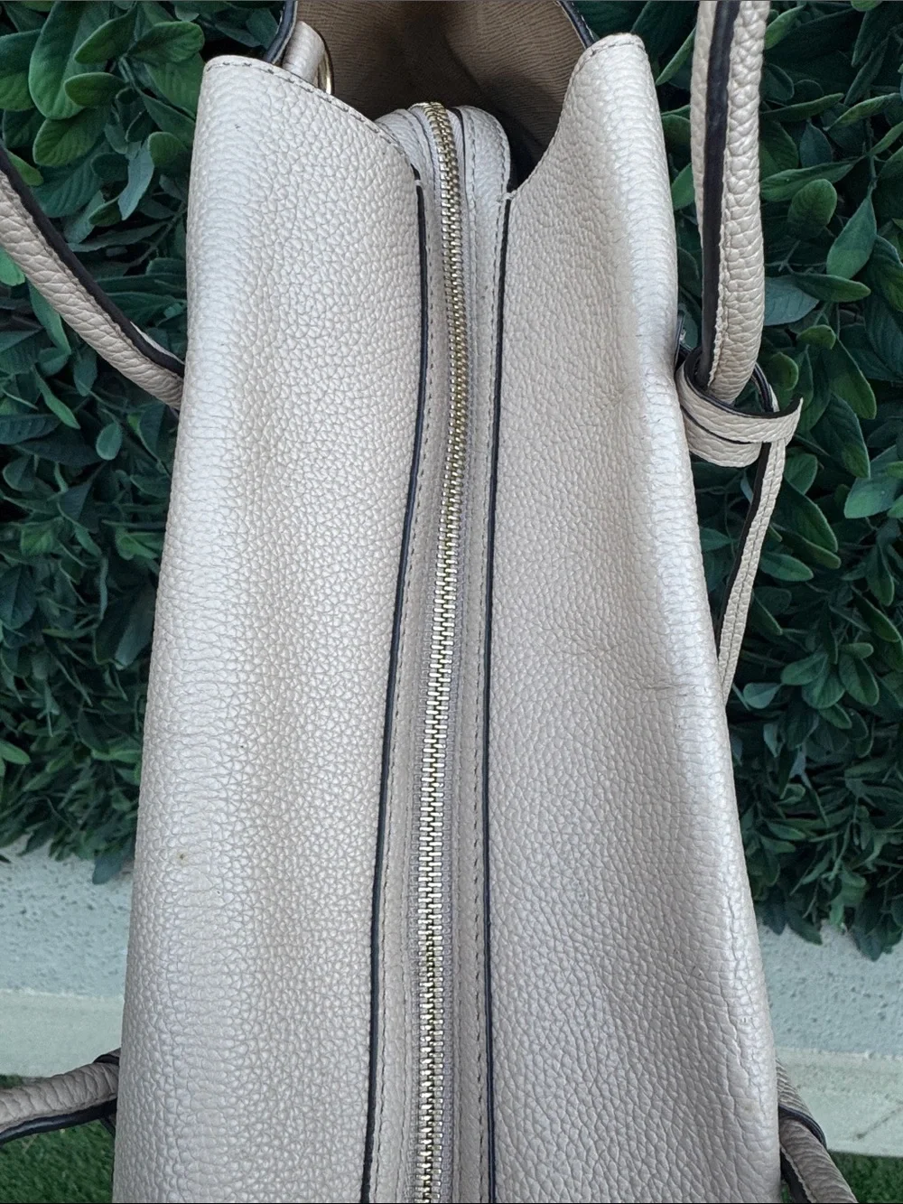 Michael Kors Pebbled Leather Tote in Light Beige